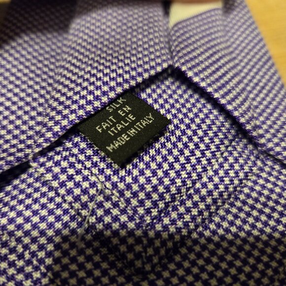 Vassi Couture 7-Fold Italian Silk Tie Purple โ One-of-a-Kind! - Picture 7 of 8